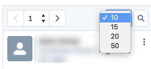 Selecting the page, and the number of clients to display per page using the pagination feature.