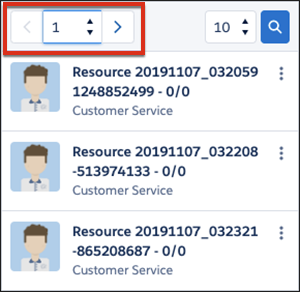 Page selection in the roster resource console.