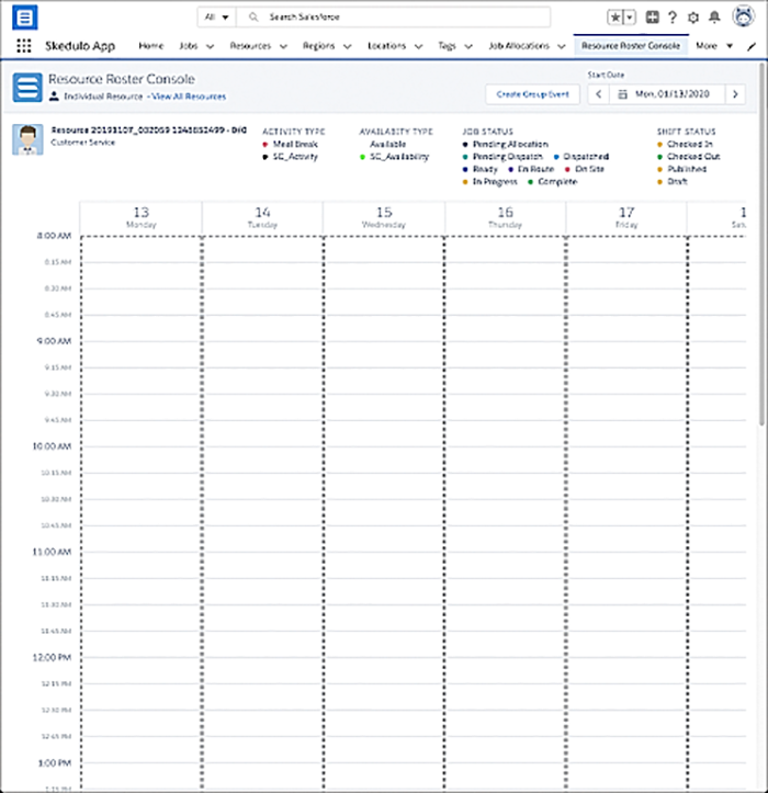 Viewing an individual resource's view period.