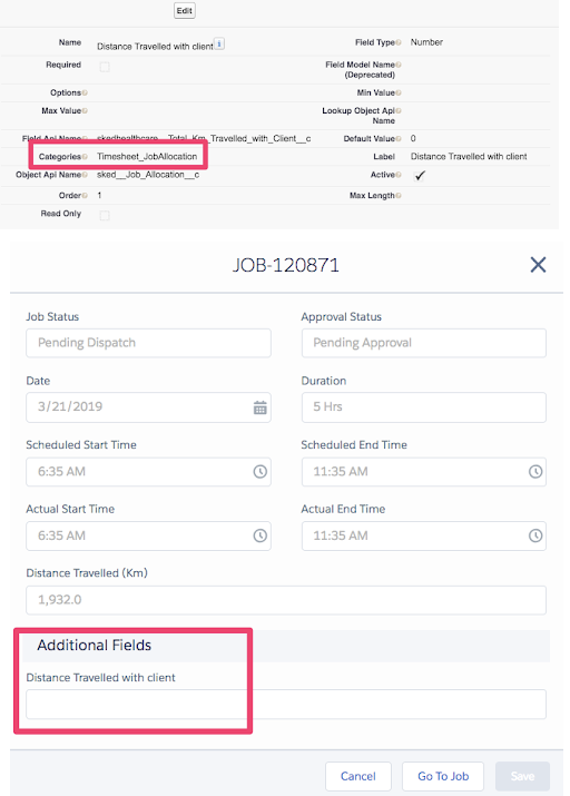 A custom field added to jobs.