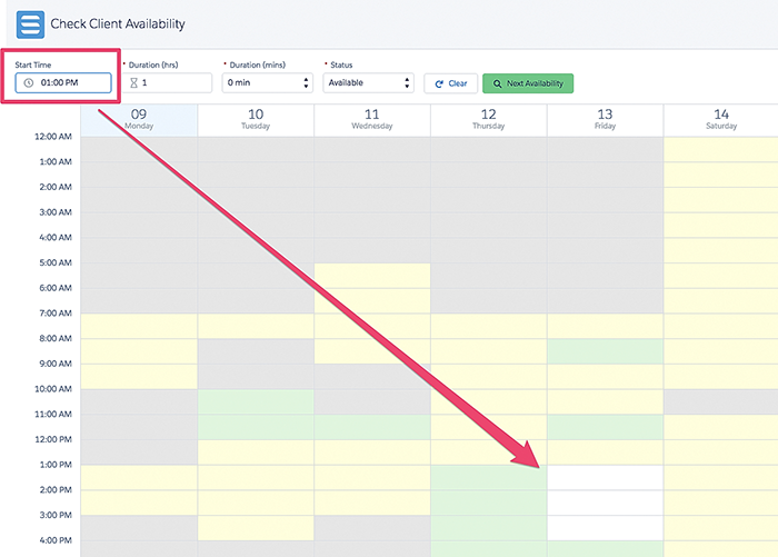 Identifying client availability.